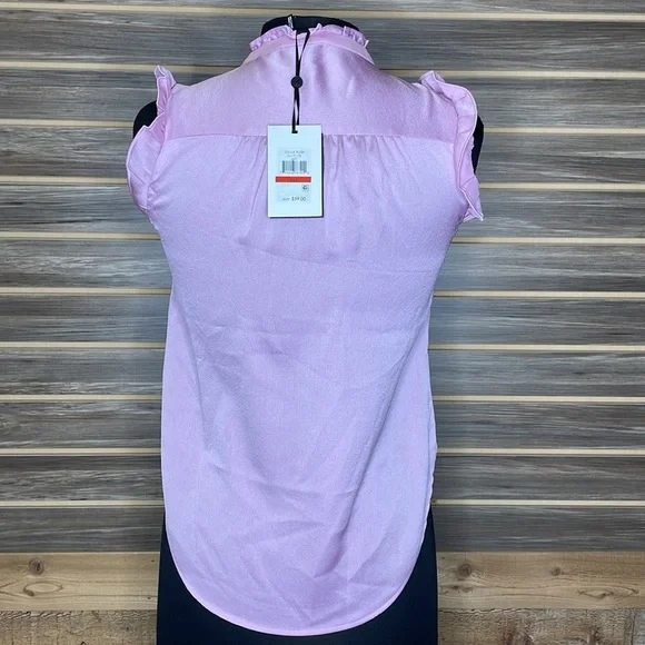 DKNY Petite Ruffled Blouse Top PXS Workwear - Picture 3 of 6